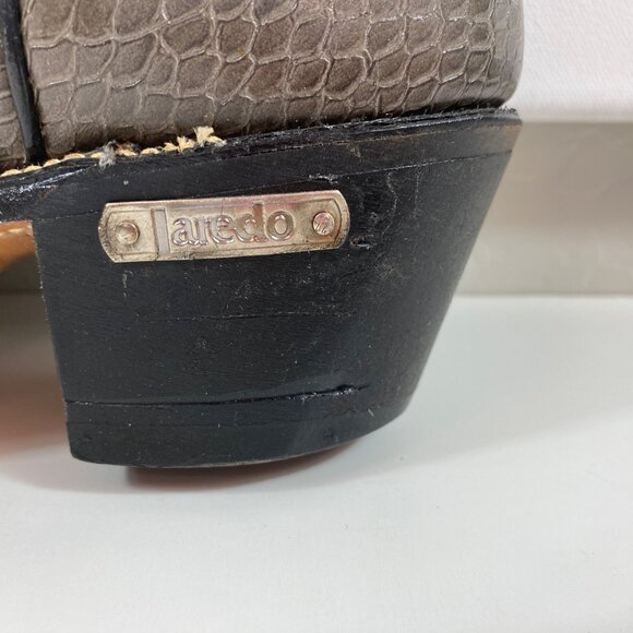 Laredo Womens Western Cowboy Brown Snakeskin Leather Boots 2" Heel Size 9 - Picture 10 of 14
